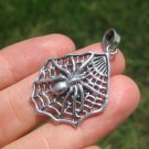 925 Silver spider pendant black widow necklace jewelry art A2 925 Silver spider pendant black widow necklace jewelry art A2