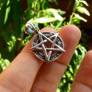925 sterling silver wicca pentagram pendant necklace A39