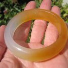 Natural honey white orange Jade Agate Carnelian Stone Bangle Bracelet  A78