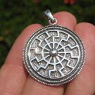 925 Sterling Silver Black Sun Wheel Viking Norse Sonnenrad Germanic pendant A5 925 Sterling Silver Black Sun Wheel Viking Norse Sonnenrad Germanic pendant A5