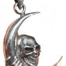 925 Sterling Silver Skull and Moon pendant necklace jewelry Thailand A4 925 Sterling Silver Skull and Moon pendant necklace jewelry Thailand A4