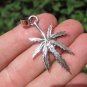 925 Silver Marijuana Pot Cannabis Leaf Pendant necklace jewelry ArtA24