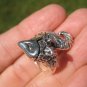 925 Silver cat Kitty raccoon ring Jewelry Art Taxco Mexico