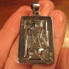 925 Silver King of Hearts Card Game Cards Pendant Necklace jewelry Art A2