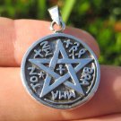 925 Sterling Silver Wicca Pentagram Pendant Necklace A42 925 Sterling Silver Wicca Pentagram Pendant Necklace A42