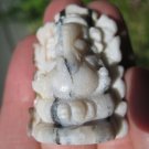 Natural Petrified Wood Ganesh Ganesha Elephant Statue Carving Thailand Art EB025