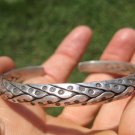 Hand Made 950 to 999 fine silver Karen hill tribe bangle bracelet Thailand A113