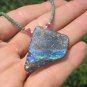 925 Silver Old Roman Glass Ruby Malachite Pendant necklace Afghanistan jewelry