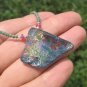 925 Silver Old Roman Glass Ruby Malachite Pendant necklace Afghanistan jewelry