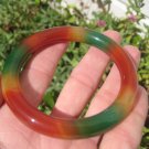 Natural red green orange Agate Carnelian Stone Bangle Bracelet  A72