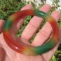 Natural red green orange Agate Carnelian Stone Bangle Bracelet A72