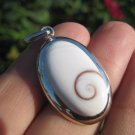 925 Silver Shiva eye sea shell Pendant Thailand jewelry art A23