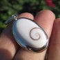 925 Silver Shiva eye sea shell Pendant Thailand jewelry art A23