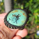 Natural Tibetan Turquoise stone Ring Thailand  Jewelry art size 8.5