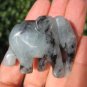 Natural Jadeite Jade Elephant Carving Statue Thailand Stone Mineral Art A12