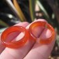 Set 2 Natural Carnelian Agate ring Thailand jewelry stone art size 6.5 7.75 US
