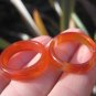 Set 2 Natural Carnelian Agate ring Thailand jewelry stone art size 6.5 7.75 US