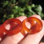 Set 2 Natural Carnelian Agate ring Thailand jewelry stone art size 6.5 7.75 US