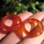 Set 2 Natural Carnelian Agate ring Thailand jewelry stone art size 6.5 7.75 US