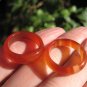 Set 2 Natural Carnelian Agate ring Thailand jewelry stone art size 6.5 7.75 US