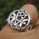 925 Sterling Silver star and moon Pentagram Ring Thailand Jewelry Art A12 925 Sterling Silver star and moon Pentagram Ring Thailand Jewelry Art A12