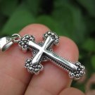 925 Sterling Silver Cross Pendant necklace jewelry art A9