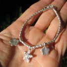 Large 950 to 999 fine silver hill tribe bead bracelet Thailand jewelry art A109