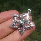 925 Silver spider black widow star pentagram pendant necklace