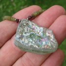 925 Silver Old Roman Glass Jade and garnet Bead necklace Afghanistan A186