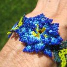 Huichol Bead Indian Flower Bracelet Jewelry Art Hand Made Guadalajara Mexico A12
