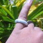 Natural Jadeite Jade ring Thailand jewelry stone mineral size 6.75US E 59109