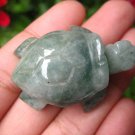 Natural Jadeite Jade Green and White Turtle  Carving Statue Myranmar  EB402