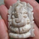 Natural Petrified Wood Ganesh Ganesha Elephant Statue Carving Thailand Art EB030