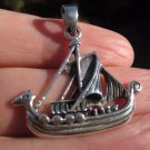 925 silver celtic viking ship pendant necklace Thailand jewelry art A15