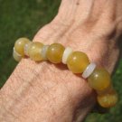 Natural Honey Jade bead bracelet Jewelry mineral stone art A99 Natural Honey Jade bead bracelet Jewelry mineral stone art A99