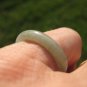 Natural Grade A Jadeite Jade ring stone mineral carving Size 7 US A2246