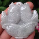Natural Jadeite Jade Green Fish Carving Statue pendant amulet Myanmar EB445 Natural Jadeite Jade Green Fish Carving Statue pendant amulet Myanmar EB445