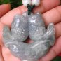 Natural Jadeite Jade Fish Carp Pendant Necklace Amulet Burmese Hand Made EB413