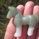 Natural Jadeite Jade Green and White Horse Carving Statue Myranmar EB416 Natural Jadeite Jade Green and White Horse Carving Statue Myranmar EB416