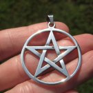 Extra Large 925 Silver Pentagram Pentacle Pendant Necklace jewelry art A40 Extra Large 925 Silver Pentagram Pentacle Pendant Necklace jewelry art A40