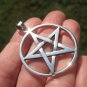 Extra Large 925 Silver Pentagram Pentacle Pendant Necklace jewelry art A40