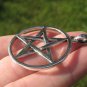 Extra Large 925 Silver Pentagram Pentacle Pendant Necklace jewelry art A40