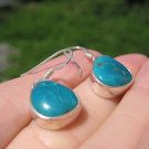 Natural Tibetan Turquoise Earrings Earring pair jewelry art Nepal A12
