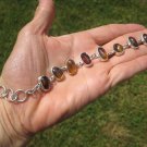 925 Silver Natural Amber Bracelet Taxco Mexico A17