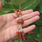 Natural  Burgundy Orange Jade Agate  bead necklace Jewelry  mineral art E50078