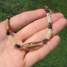 925 Silver Old Lemon Quartz Roman Glass  necklace Afghanistan Jewelry art A68