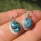 925 Silver Tibetan Turquoise earrings earring jewelry mineral stone  art A62