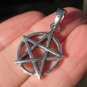 Small 925 Silver Pentagram Pentacle pendant necklace Thailand Wicca jewelry A6