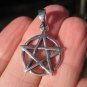 Small 925 Silver Pentagram Pentacle pendant necklace Thailand Wicca jewelry A6