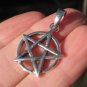 Small 925 Silver Pentagram Pentacle pendant necklace Thailand Wicca jewelry A6